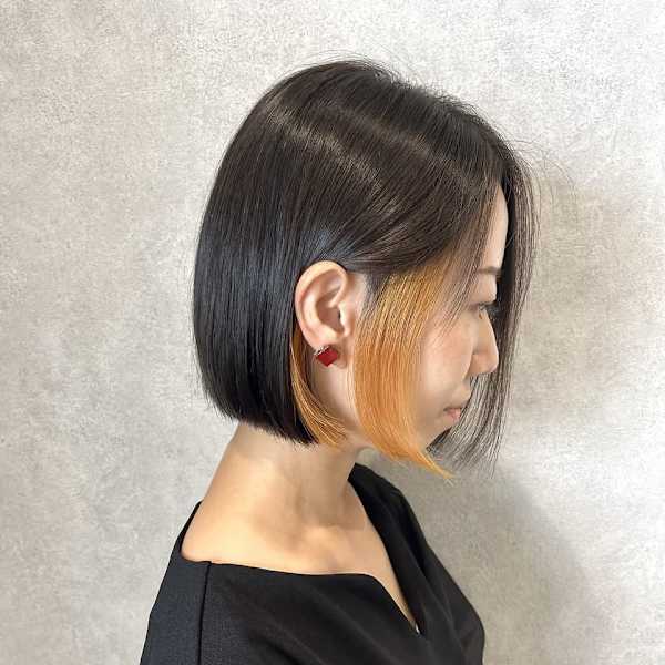 20代/30代/40代/インナーカラーオレンジ/髪質改善