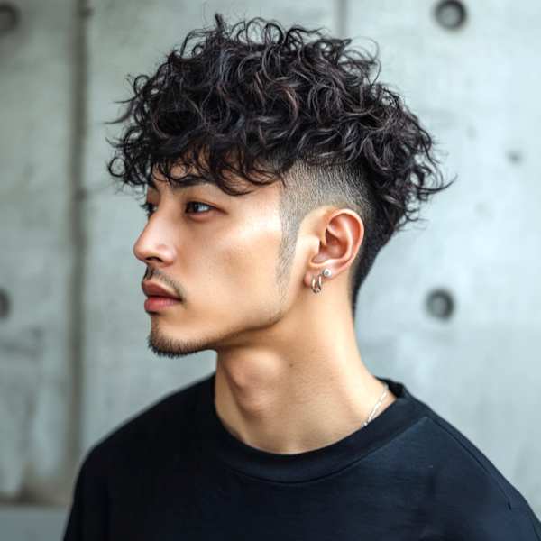 ツイストスパイラルパーマ ツーブロック フェード 20代