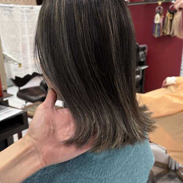 ハイライト/細め/コントラスト/白髪ボカシ　岩崎錦糸町