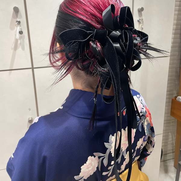卒業式ヘアセットカチモリリボンアレンジ×小野ふゆり