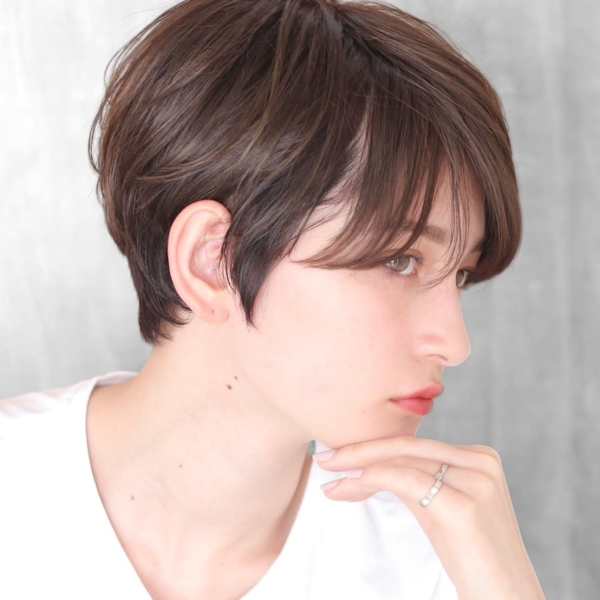 ショート・ボブ/白髪ぼかし/ハイライト/絶壁解消/