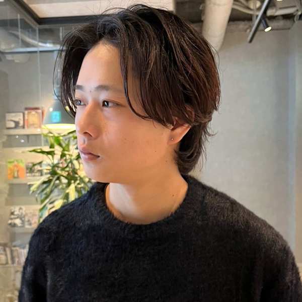 センターパート メンズミディアム ウルフ マッシュウルフ|Men's Salon bloc