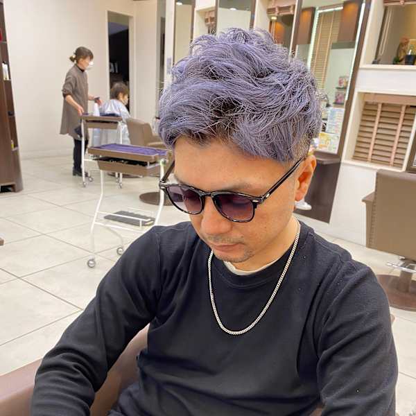 ダブルカラー　ブルーアッシュ