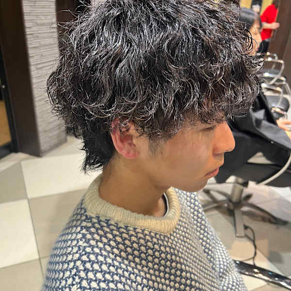 奈良メンズウルフ波巻きスパイラルパーマツイストスパイラル