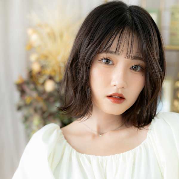 乾かすだけ大人可愛い黒髪ゆるふわボブパーマ　くすみベージュ|COVER HAIR bliss【カバーヘア ブリス】大宮/大宮西口店