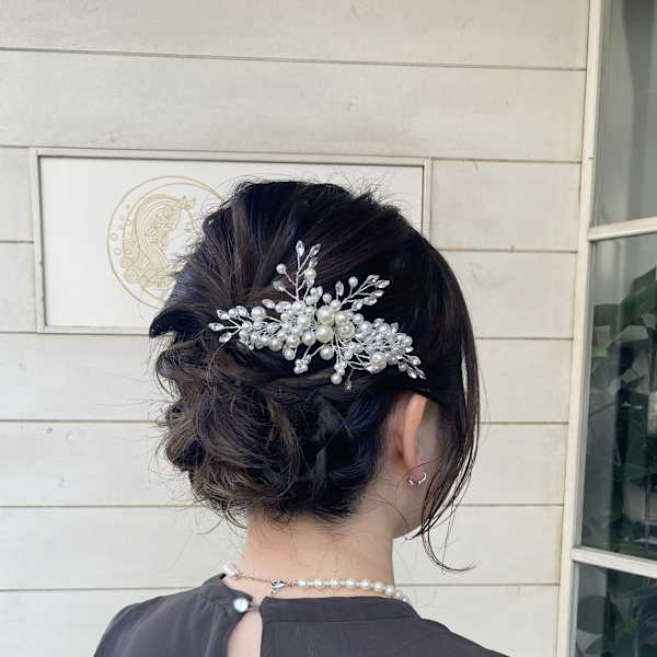 お呼ばれアレンジ肩ラインボブアップスタイルヘアセット