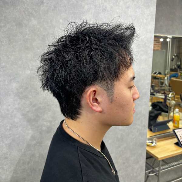 ソフトツイストメンズショート、アップバング|creeb池袋(クリーブ)