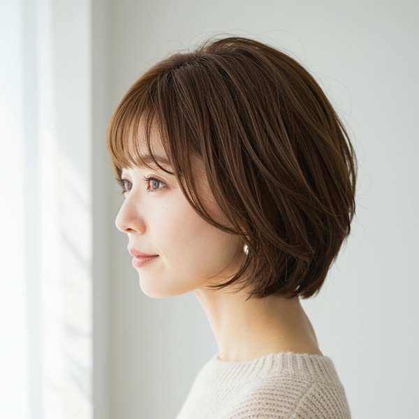 30代40代50代ひし形ボブ髪質改善白髪染め酸性ストレート