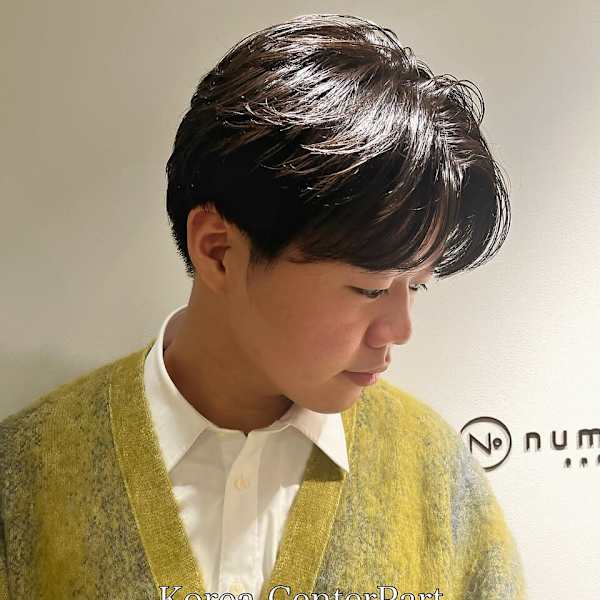 【星野】カラー指名No.1/メンズカット 韓国風センターパー