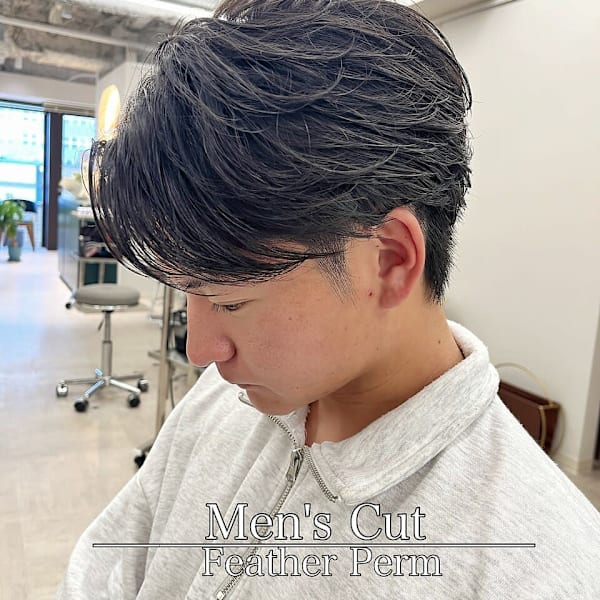 【星野指名】メンズカット/大人気のフェザーパーマ