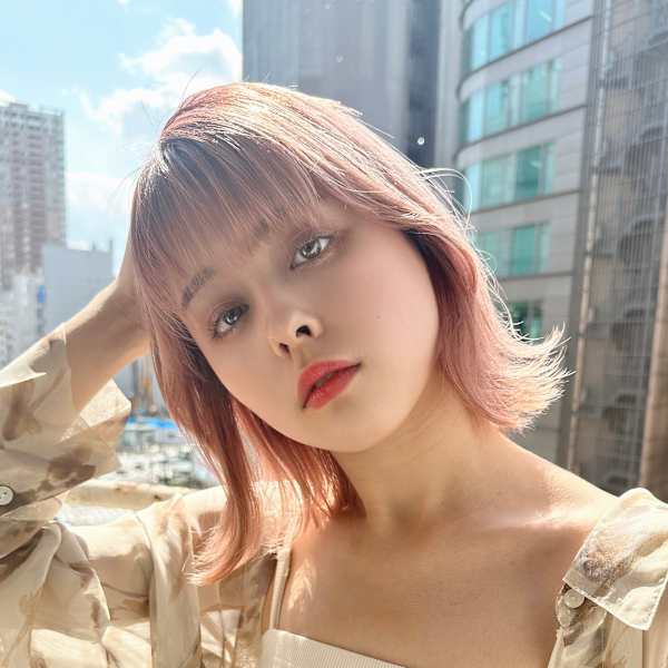 大人可愛いくびれヘア×ピンクベージュ