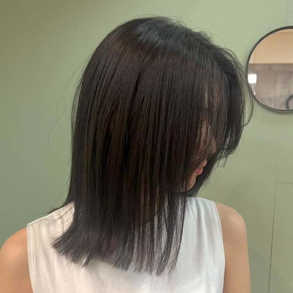切りっぱなしボブ顔周りレイヤーカット【 大阪 上新庄】