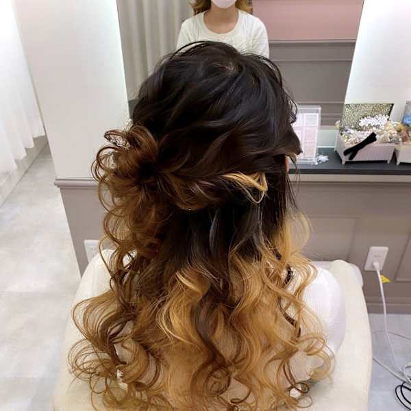 サイドお団子☆ハーフアップ