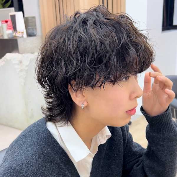 【爽太指名限定スタイル】マッシュウルフ　波巻きパーマ