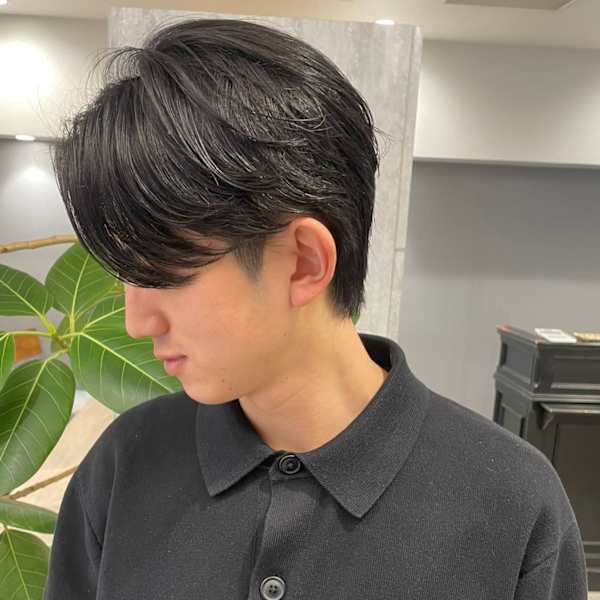 センターパート マッシュ ニュアンスパーマ メンズパーマ|CAPA central 天神・大名店