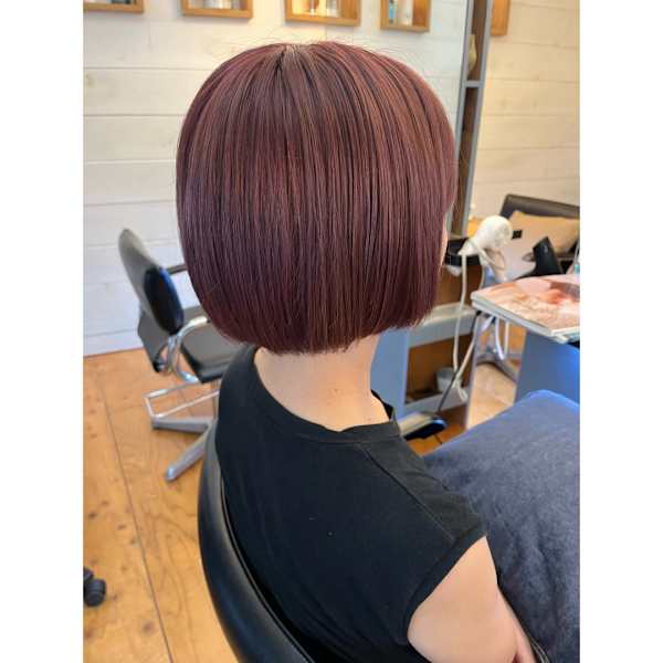 ショートボブ/ピンクカラー/下北沢美容室/Lagom|LAGOM
