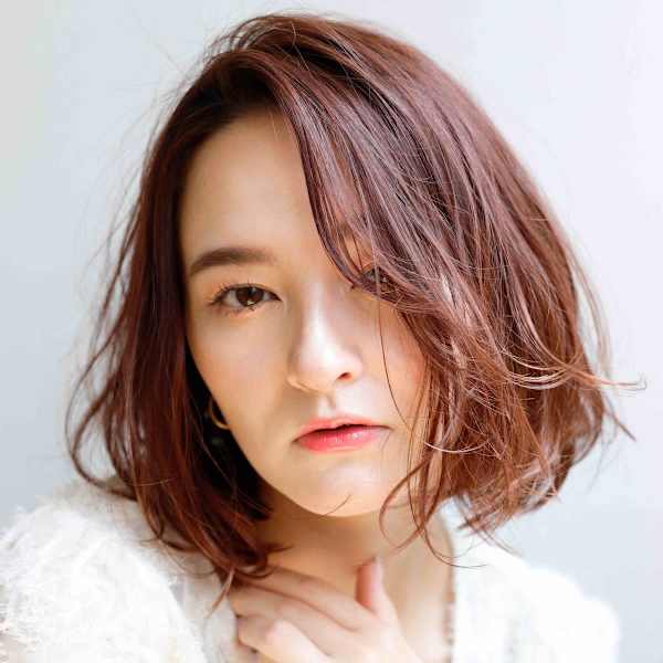 ワンレンボブウォームブラウン