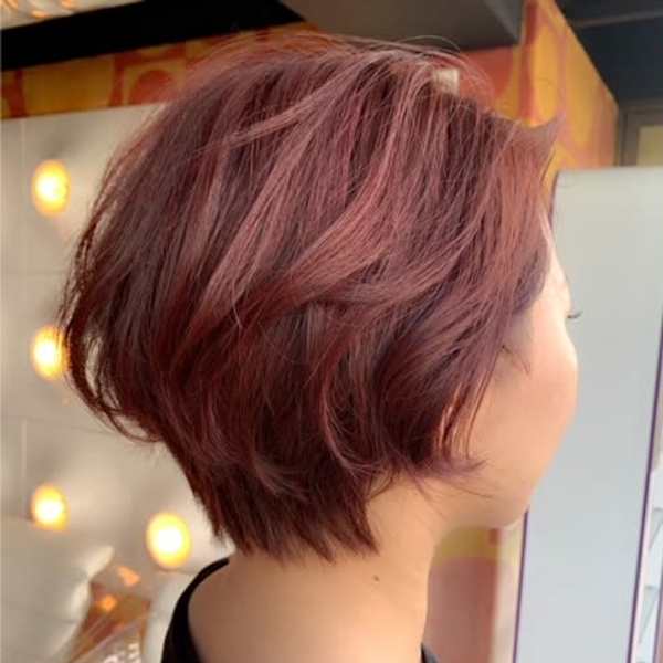 【WORKS】絶壁解消×大人可愛いチェリーピンクショートボブ|WORKS