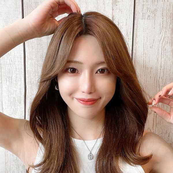 韓国風レイヤーイメチェンハッシュカットワイドバング美髪