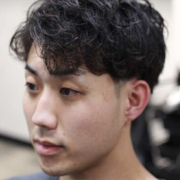 メンズ2ブロック自然左分け