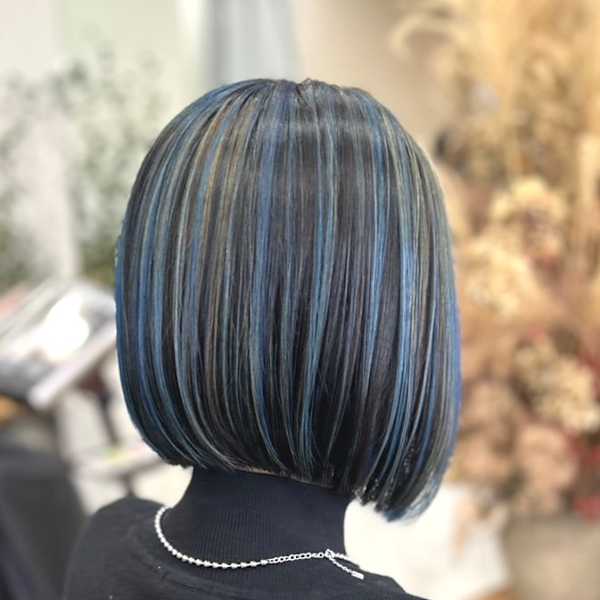 ボブ/メッシュ/ブルー