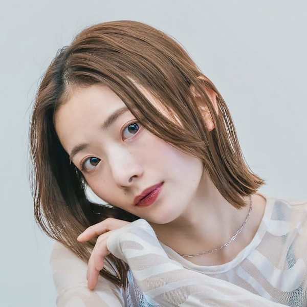 グレーベージュ大人ナチュラル外ハネ結べるショートボブ長め前髪|ba-boo by beauty:beast Academy沖縄店