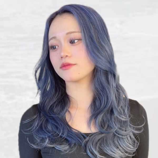 【MICHI 富田店 古作蓮】ブルー ダブルカラー ロング