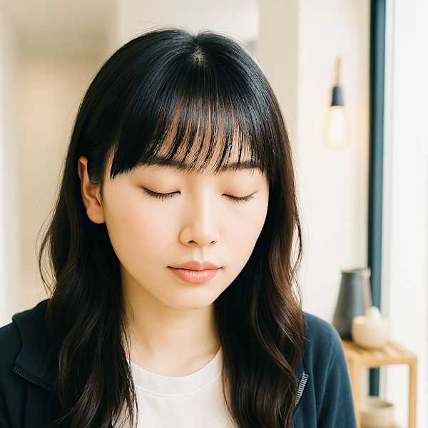 暗いトーンでも透明感ある髪色へ。|flow di:ve