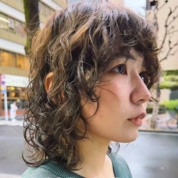 外国人風ドライウルフパーマ
