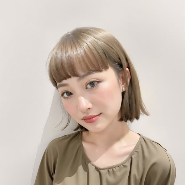 20代30代40代　黒髪透明感サイドバング大人ボブ
