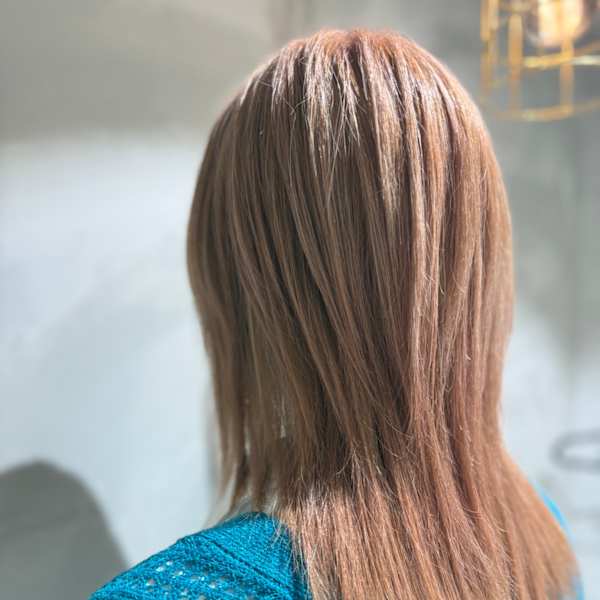 ダブルカラー×ベージュピンク