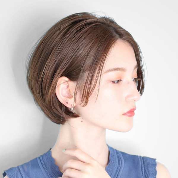 ショート・ボブ/面長/前髪なし/絶壁解消/30代/40代/