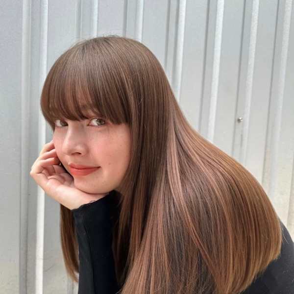 髪質改善*アッシュブラウンツヤ髪ストレート