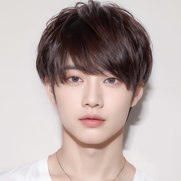 毛流れセンターパート無造作パーマツーブロック刈り上げ