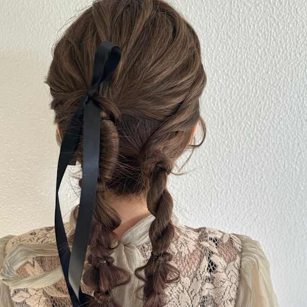 ツインの編みおろしアレンジ