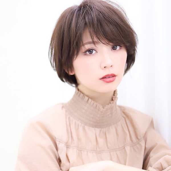 小顔大人かわいい毛先パーマことりベージュ大人ボブショートボブ