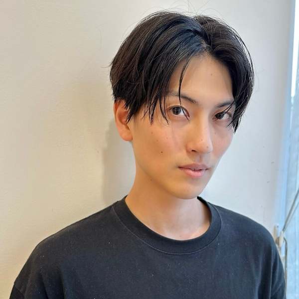 センターパート/ニュアンスパーマ/黒髪/2way/