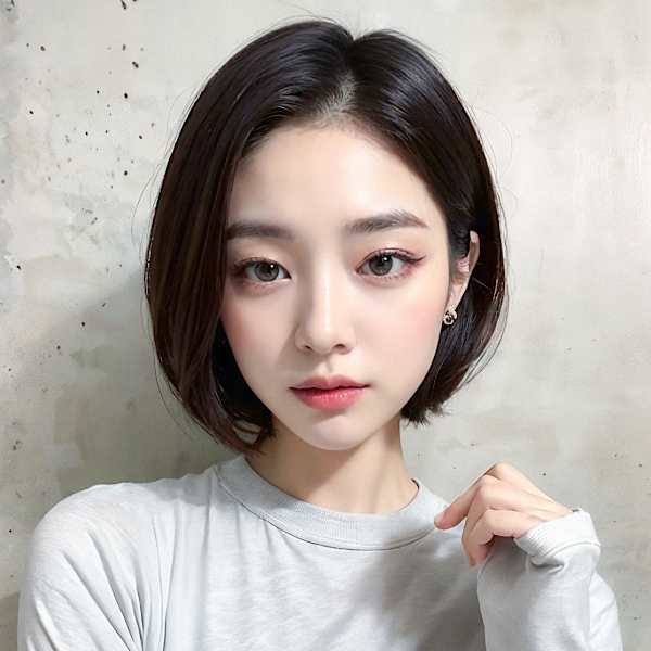 透明感カラーの抜け感ストレート