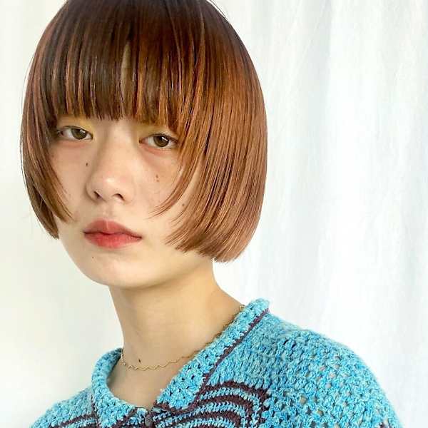 暖色カラー/オレンジカラー/ボブ/10代/20代/30代/