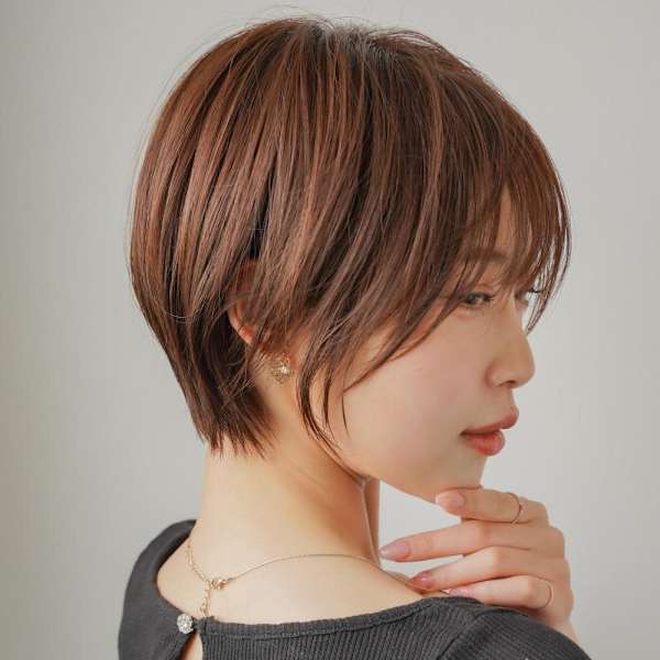 ブリーチなしモカブラウンくびれ小顔ショートボブ大人ナチュラル|NYNY 阪急高槻店
