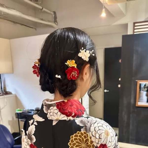 卒業式 小学生 ツインカールアップスタイル|ability hair