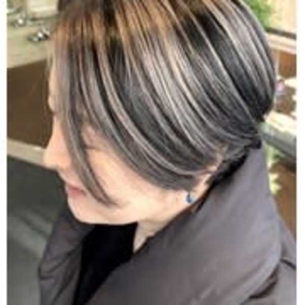 【W_SALON 河原町】プラチナシルバー/アンブレラカラー