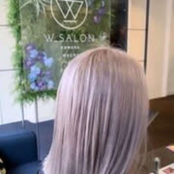 【W_SALON 河原町】ラベンダー×シルバー/ボブ