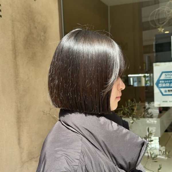 縮毛で作る切りっぱなしボブ