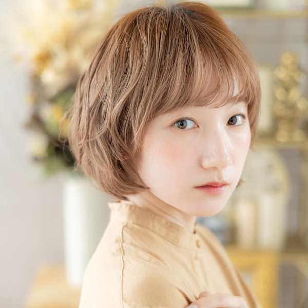 マッシュパーマ前下がりショートウルフカット 細めハイライト|COVER HAIR bliss【カバーヘア ブリス】大宮/大宮西口店