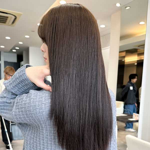 ★縮毛矯正ロング♪コスメストレート髪質改善ココアベージュ