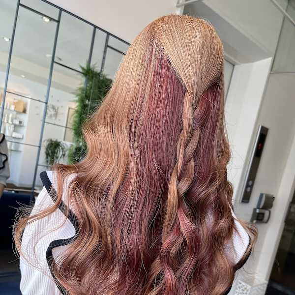 【W_SALON 河原町】オレンジ×ピンクオレンジ/ツートン