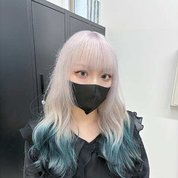 ホワイトアッシュモスグリーンブラックエンドカラー