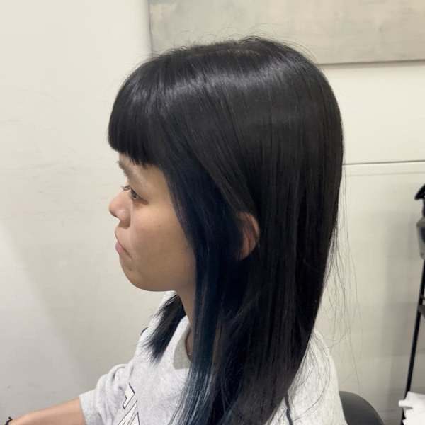 インナーブルー×ノンダメージ縮毛矯正