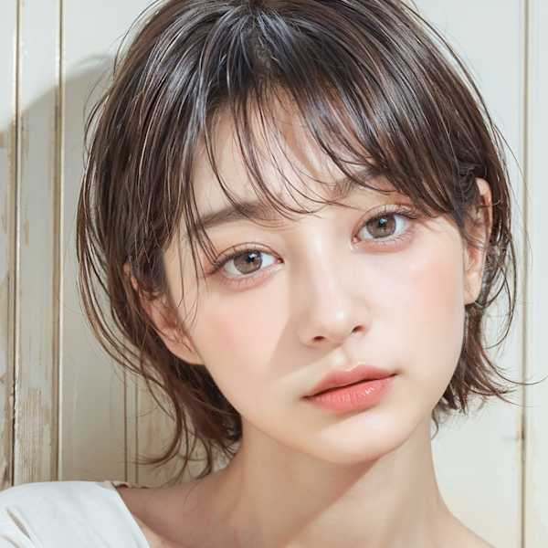 20代30代40代　ツヤ感耳かけショート